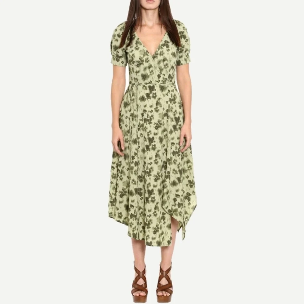 michael kors asymmetrical dress | Dresses | Michael Kors Green Floral Discover 42 Red an Half Sleeves Prom Dresses Color:Silk White Multi embroidered with light